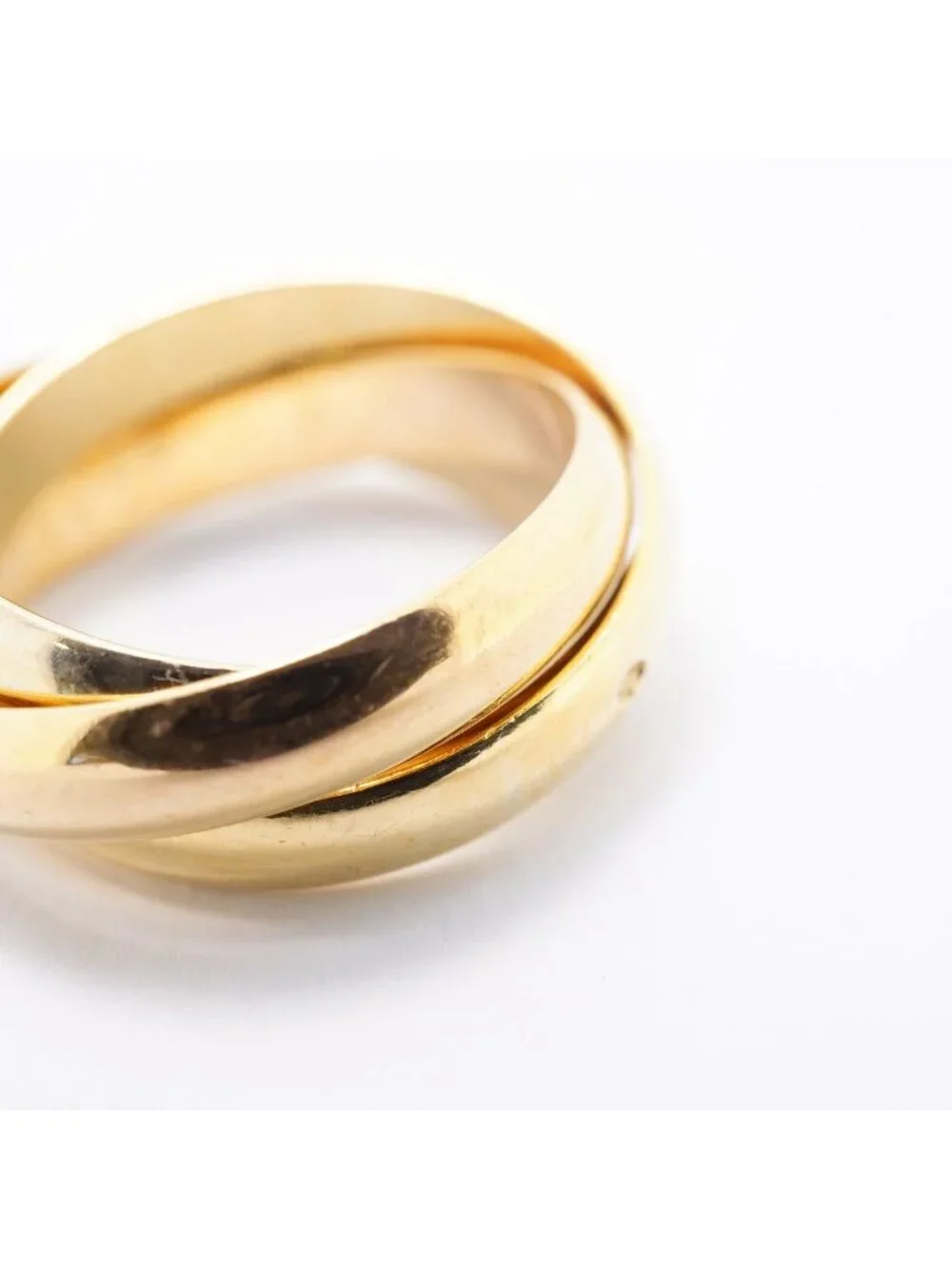Cartier Ring Trinity Classic Model 18k Yellow Gold 18k White Pink